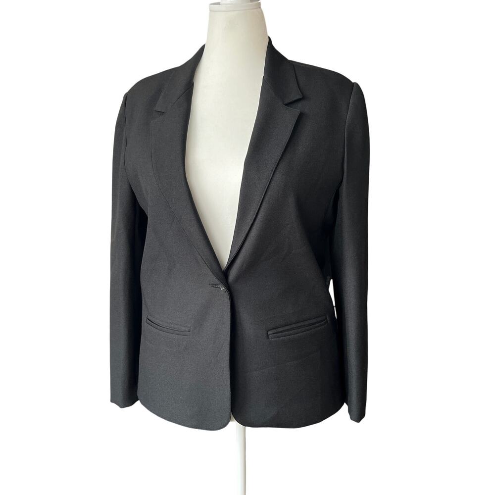 Vintage Cambridge Structured Black Single Button Blazer Women's Size 14 Career